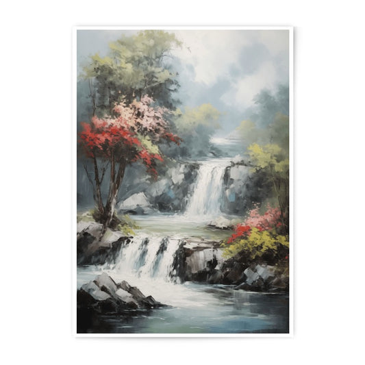 Waterfall Photographic Print, Landscape Art, Nature Photography, Home Decor, Wall Art, Scenic Photo, Serene Scene, Gift Idea - Tawshia