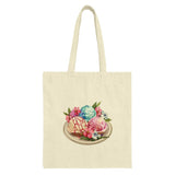Ice Cream Tote Bag, Floral Accents, Unique Design, Stylish Tote Bag, Everyday Tote, Gift Idea, Shopping Bag, Durable Tote Bag, Trendy Tote - Tawshia