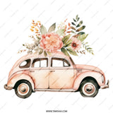 Floral Car Mug, Vintage Vehicle, Flower Bouquet, Cute Mug, Retro Car Art, Coffee Mug, Tea Cup, Gift Idea - Tawshia
