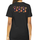 Colorful Floral Pattern on Black T-shirt product type