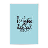 Unbiological Sister Photographic Prints, Thank You Gift, Friendship Wall Art, Sister Quote, Best Friend Present, Home Decor - Tawshia