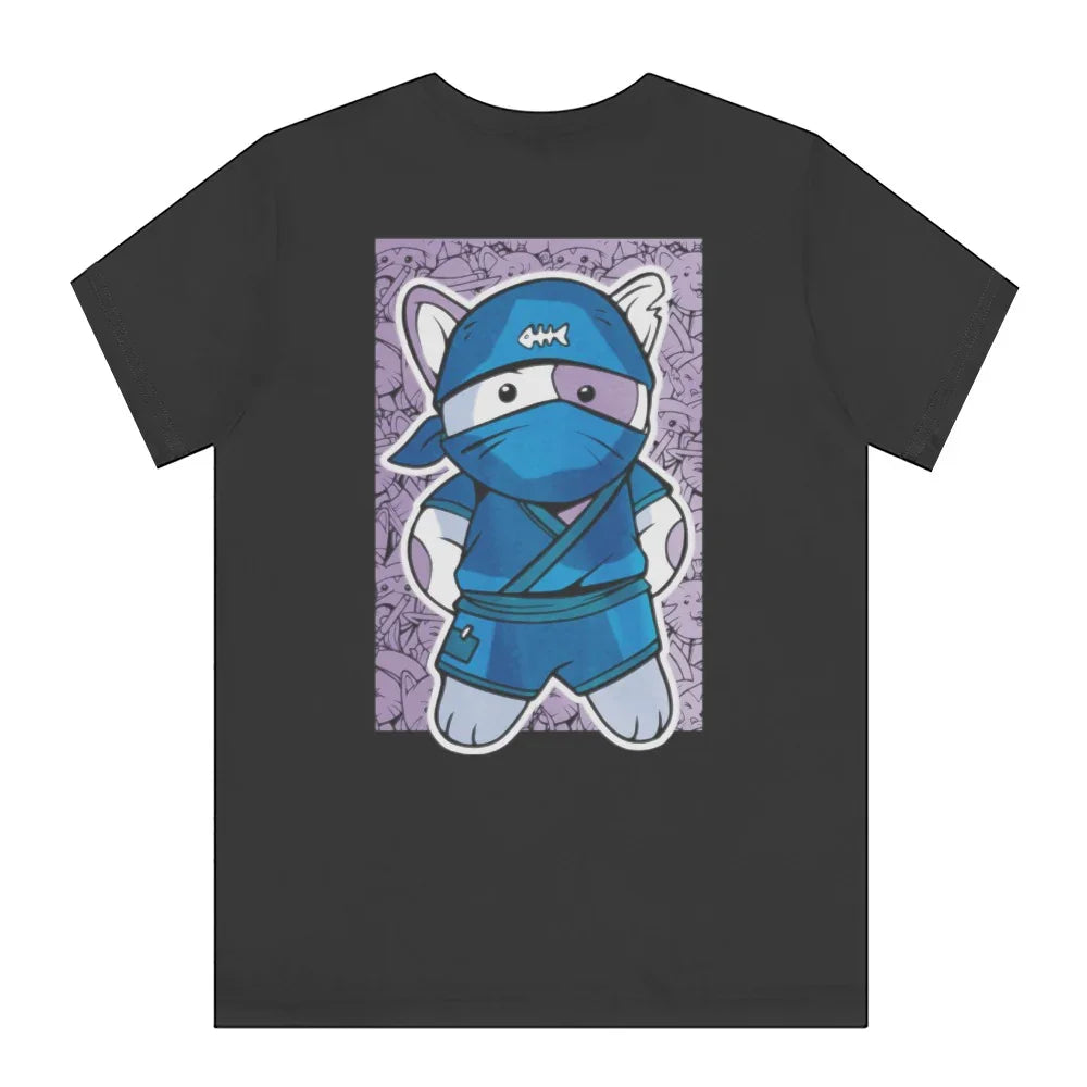 Blue and Purple Ninja Cat Graphic Design Shirt product type