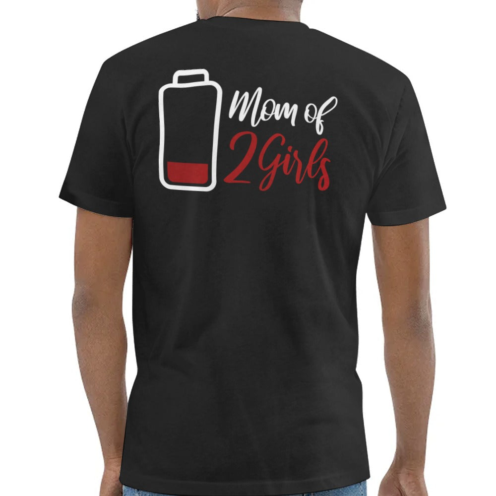 Mom of 2 Girls Battery Print T-Shirt product type