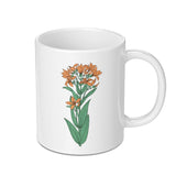 Orange Lily Mug, Botanical Mug, Flower Coffee Cup, Floral Art Mug, Plant Lover Gift, Nature Inspired Mug, Unique Mug Design - Tawshia