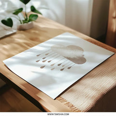Cloud Photographic Print, Neutral Nursery Art, Minimalist Weather Decor, Raindrop Wall Art, Earthy Tone Prints, Modern Home Decor, Baby - Tawshia
