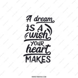 Dream Wish Heart Pillow, Motivational Throw Cushion, Inspirational Quote Decor, Home Accent Pillow, Bedroom Decor Pillow - Tawshia