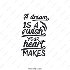 Dream Wish Heart Pillow, Motivational Throw Cushion, Inspirational Quote Decor, Home Accent Pillow, Bedroom Decor Pillow - Tawshia