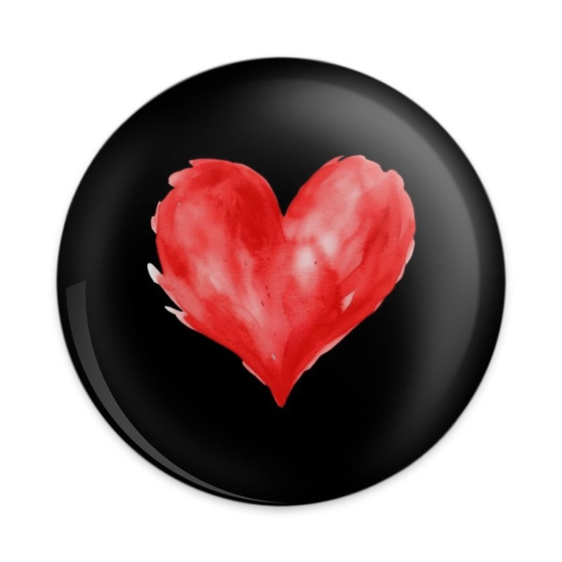 Red Watercolor Heart Pinback Button, Valentines Gift, Cute Love Button, Heart Badge, Heart Jewelry, Expressive Buttons, Trendy Pins - Tawshia