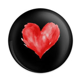 Red Watercolor Heart Pinback Button, Valentines Gift, Cute Love Button, Heart Badge, Heart Jewelry, Expressive Buttons, Trendy Pins - Tawshia