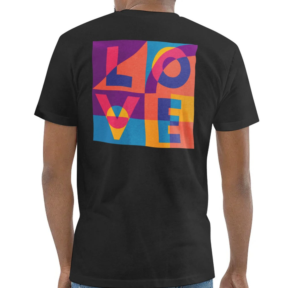 Colorful Love Graphic Design Black T-Shirt product type