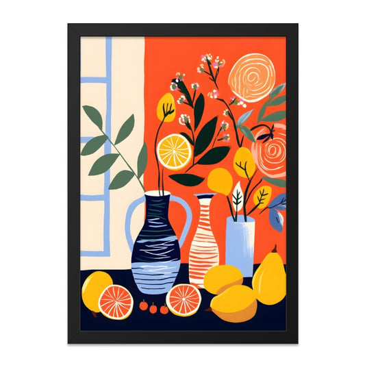 Still Life Wall Art, Fruit and Flowers Print, Modern Kitchen Decor, Bright and Colorful Artwork, Home Decor, Contemporary Art Print - Tawshia