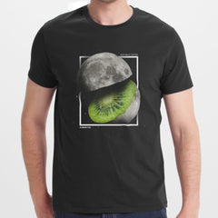 Moon and Kiwi Slice Graphic Black T-Shirt product type