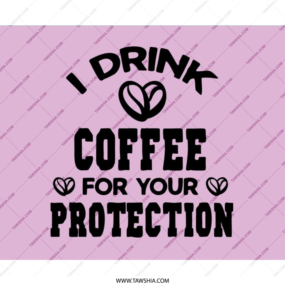Coffee Lover Mouse Pad, Funny Coffee Gift, I Drink Coffee For Your Protection, Unique Office Decor, Coffee Addict Gift, Work From Home Desk - Tawshia
