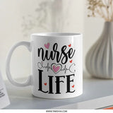 Nurse Life Mug, Heartbeat Mug, Nurse Gift Idea, Coffee Mug Gift, Thank You Nurse Mug, Appreciation Mug, Nursing Student, Medical Gift - Tawshia