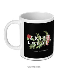 Exist Loudly Black Background Floral Mug product