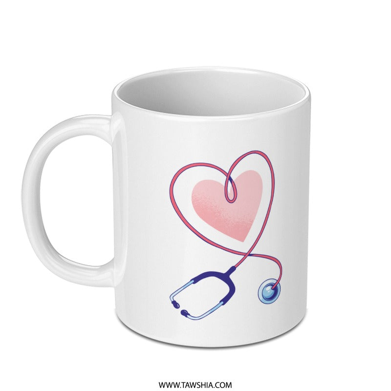 Heart and Stethoscope Print Mug product