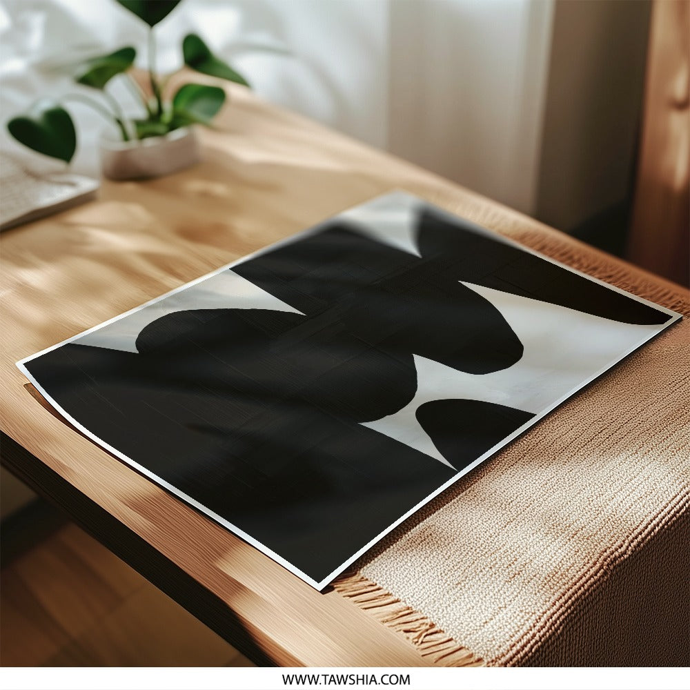 Abstract Black and White Photographic Print, Modern Art Print, Minimalist Wall Art, Home Decor, Graphic Shapes - Tawshia