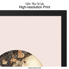 Floral Wall Art, Round Floral Design, Abstract Flower Print, Modern Home Decor, Unique Wall Hanging, Circle Art Print - Tawshia