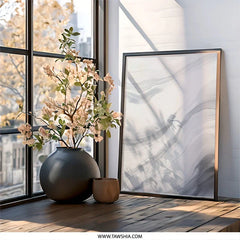 Gray Abstract Wall Art, Modern Minimalist Print, Neutral Decor, Ink Wash Painting, Fluid Art Poster, Home Decor, Framed Art, Gift Idea - Tawshia