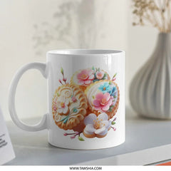 Floral Cookie Mug, Cute Dessert Mug, Foodie Gift Idea, Baking Lover Mug, Unique Coffee Mug, Fun Tea Mug, Kitchen Decor Mug - Tawshia