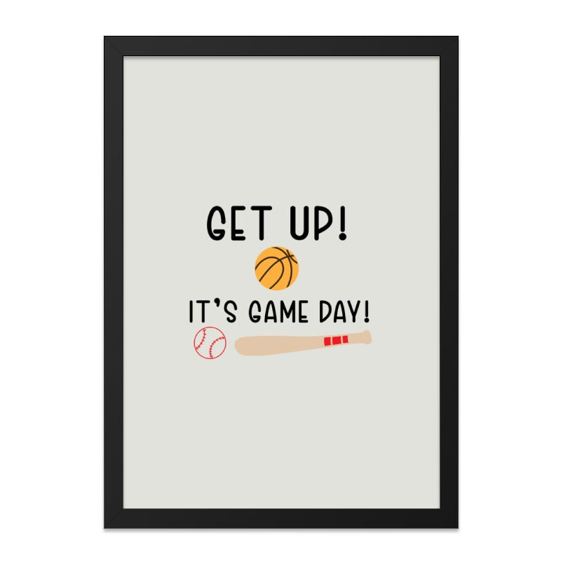 Get Up Its Game Day Wall Art, Basketball Baseball Print, Sports Room Decor, Motivational Quote, Kids Room Art, Nursery Decor - Tawshia
