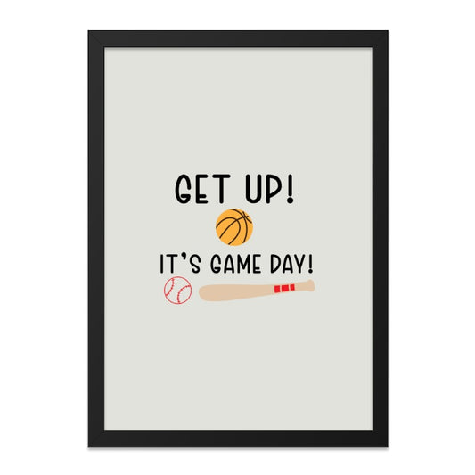 Get Up Its Game Day Wall Art, Basketball Baseball Print, Sports Room Decor, Motivational Quote, Kids Room Art, Nursery Decor - Tawshia