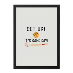 Get Up Its Game Day Wall Art, Basketball Baseball Print, Sports Room Decor, Motivational Quote, Kids Room Art, Nursery Decor - Tawshia