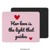 Her Love Mouse Pad, Valentines Day Gift, Romantic Gift, Pink Mouse Pad, Girlfriend Gift, Wife Gift, Love Quote Mouse Pad - Tawshia