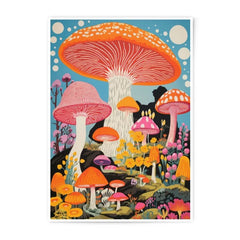 Mushroom Photographic Print, Colorful Fungi Art Print, Funky Mushroom Decor, Psychedelic Mushroom Poster, Nature Illustration Print - Tawshia