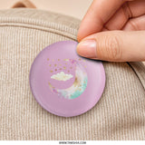 Moon and Stars Pinback, Celestial Pin, Dreamy Aesthetic, Watercolor Art, Cute Pin, Trendy Pin, Gift Idea, Unique Accessory - Tawshia