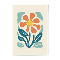 Retro Flower Photographic Print, Abstract Floral Art, Mid Century Modern Print, Botanical Wall Decor, Orange Flower Print, Home Decor - Tawshia