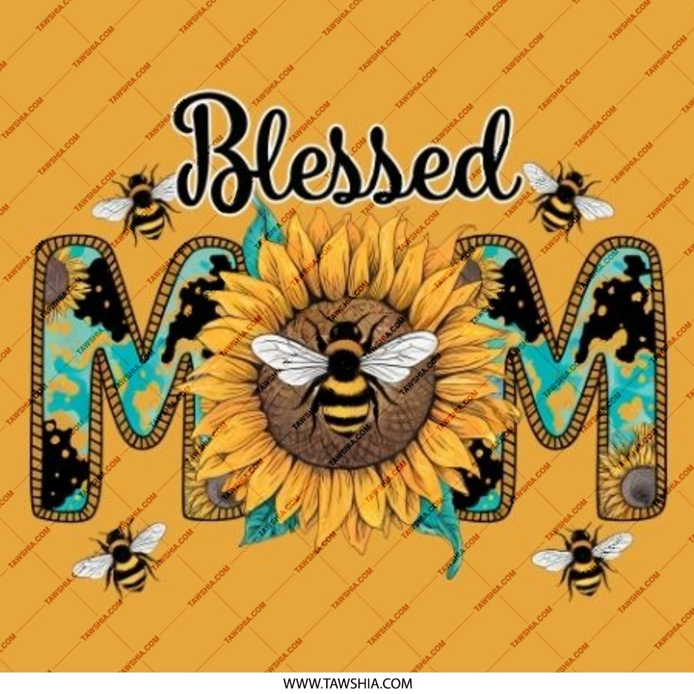 Blessed Mom Pinback Button, Sunflower and Bees Pin, Cute Mom Gift, Mom Badge, Mother's Day Present, Bee Lover Pin, Popular Pinback Button - Tawshia