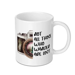 Wanderlust Camera Mug, Not All Who Wander Are Lost Coffee Mug, Travel Lover Gift Mug, Adventure Seeker Present Idea, Photography Fan Mug - Tawshia