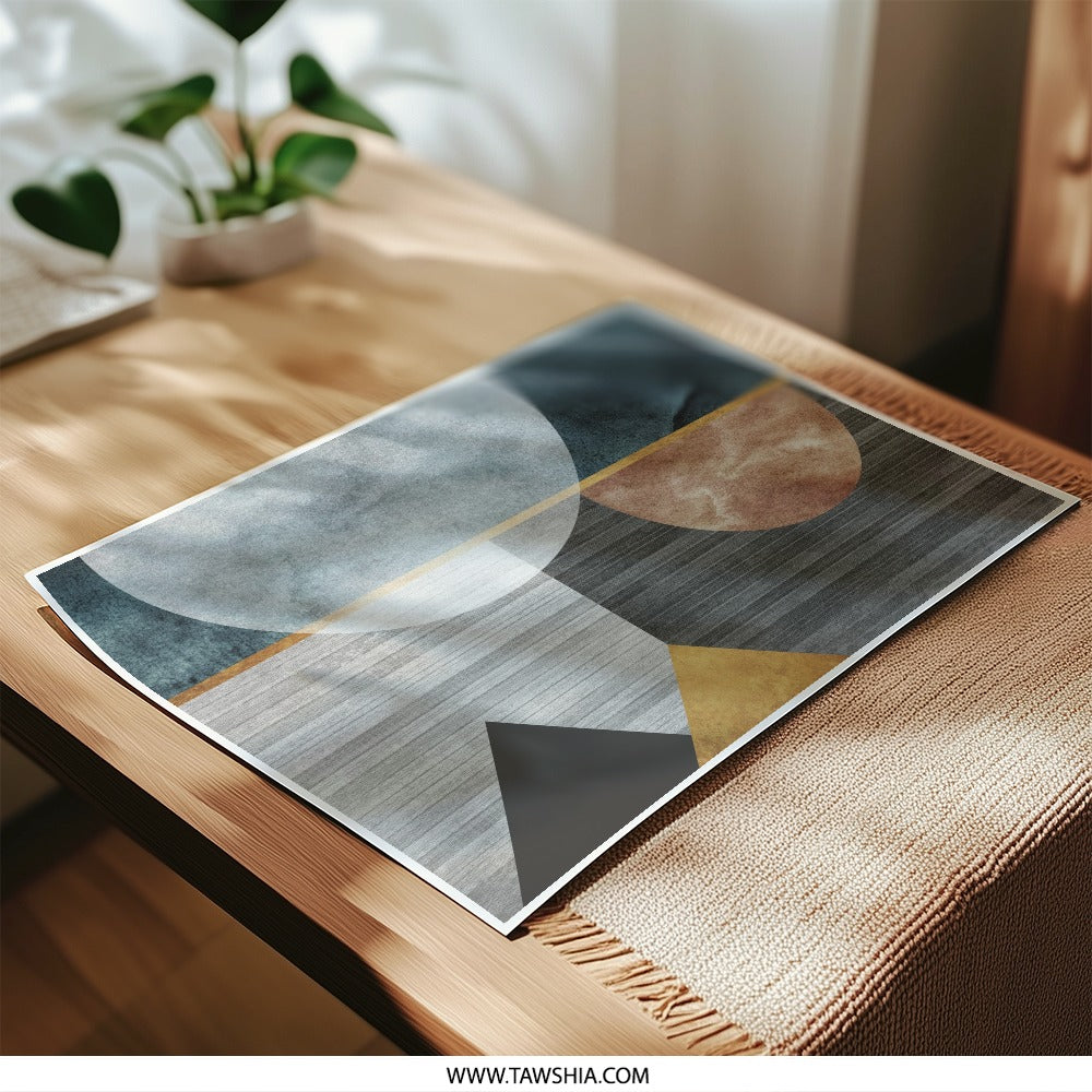 Geometric Photographic Print, Abstract Shapes Art, Modern Wall Decor, Circle Triangle Print, Home Decor Art Print, Unique Photography - Tawshia