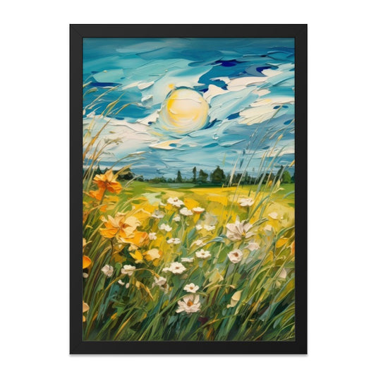 Field of Flowers Wall Art, Impressionist Landscape Print, Sunny Day Art, Floral Meadow Artwork, Nature Painting, Home Decor, Living Room Art - Tawshia