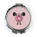 Funny Donut Pocket Mirror, Weightlifting Design, Foodie Gift, Gym Humor, Cute Compact Mirror, Novelty Mirror, Gift for Her - Tawshia