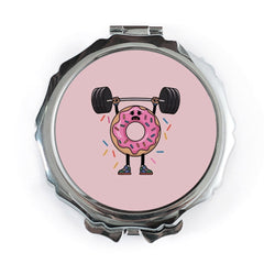 Funny Donut Pocket Mirror, Weightlifting Design, Foodie Gift, Gym Humor, Cute Compact Mirror, Novelty Mirror, Gift for Her - Tawshia