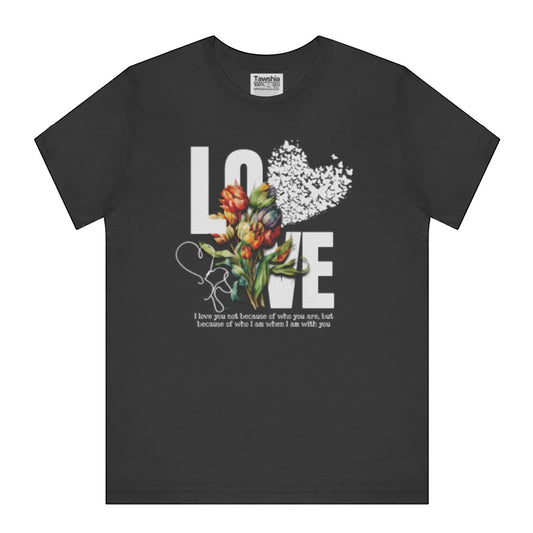 Love Heart Floral Graphic T-shirt Casual Wear product