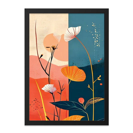 Floral Wall Art, Abstract Flower Print, Botanical Art, Modern Home Decor, Colorful Flower Wall Art, Elegant Artwork, Living Room Wall Decor - Tawshia