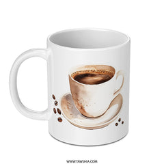 Watercolor Coffee Mug, Coffee Lover Gift, Espresso Cup Mug, Coffee Art, Drinkware Mug, Unique Mug Gift, Kitchen Decor Mug - Tawshia
