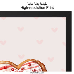 Heart Cookie Wall Art, Valentine's Decor, Sweet Treat Print, Cute Food Art, Kitchen Wall Art, Whimsical Art, Valentine's Gift - Tawshia