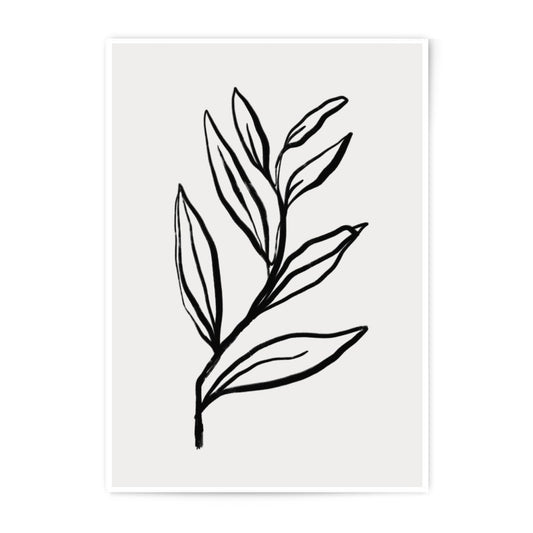 Minimalist Leaf Art Photographic Print, Botanical Line Drawing, Modern Wall Decor, Plant Illustration, Nature Inspired Print - Tawshia