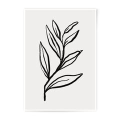 Minimalist Leaf Art Photographic Print, Botanical Line Drawing, Modern Wall Decor, Plant Illustration, Nature Inspired Print - Tawshia