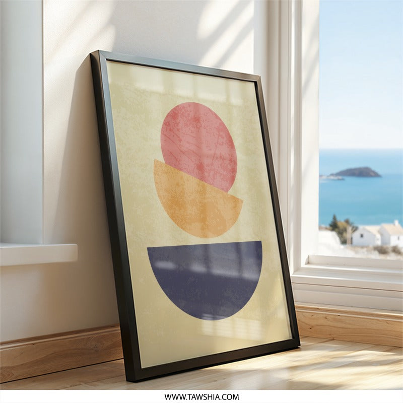 Abstract Geometric Wall Art, Modern Art Print, Circle and Shapes Poster, Contemporary Home Decor, Trendy Wall Decor - Tawshia