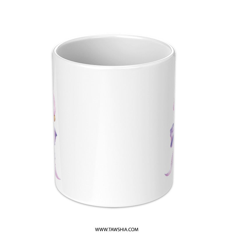 Ice Cream Cone Mug, Pink Treat Mug, Dessert Lover Gift, Cute Bow Mug, Sweet Design Coffee Cup, Watercolor Mug, Food Mug, Gift for Her - Tawshia