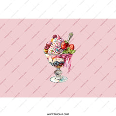 Dessert Tumbler, Strawberry Berry Sundae Tumbler, Iced Coffee Tumbler, Foodie Gift, Gift for Her, Berry Ice Cream Tumbler, Unique Tumbler - Tawshia