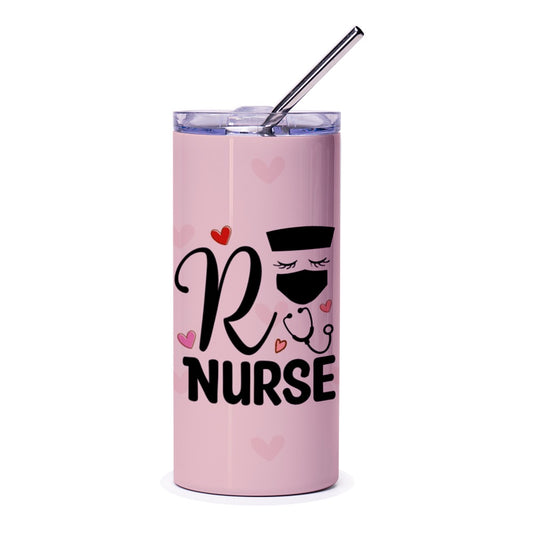 Nurse Tumbler, Gift for Nurse, Nurse Appreciation, Pink Tumbler, Nurse with Mask, Nurse Stethoscope, Personalized Nurse, Gifts for Nurses - Tawshia