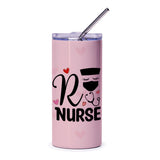 Nurse Tumbler, Gift for Nurse, Nurse Appreciation, Pink Tumbler, Nurse with Mask, Nurse Stethoscope, Personalized Nurse, Gifts for Nurses - Tawshia