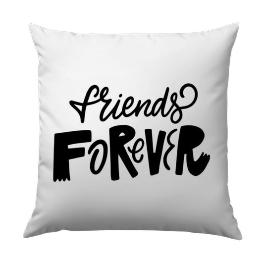 Friends Forever Pillow, Friendship Gift, Best Friend Decor, Decorative Throw Pillow, Black and White Cushion, Unique Home Accent - Tawshia