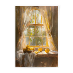 Lemon Still Life Photographic Print, Kitchen Wall Art, Fruit Art Print, Window Scene, Sunny Interior Decor, Home Decor Art Print - Tawshia